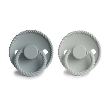 Frigg Rope Silkysoft Silicone Baby Pacifier | Made In Denmark | Bpa-Free (French Gray/Silver Gray, 6-18 Months)