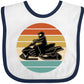 Inktastic Snowmobile Retro Sunset Baby Bib White And Navy 39640
