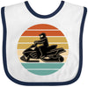 Inktastic Snowmobile Retro Sunset Baby Bib White And Navy 39640
