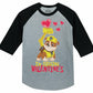 Paw Patrol Girls Boys Valentines Day Shirt Mighty Pups Valentine'S Toddler Kids Raglan 3/4 Sleeve T-Shirt 2T Dark Gray