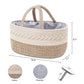 Yeayee Baby Diaper Caddy Organizer, Portable Nursery Storage Basket With Changeable Compartments, 100% Cotton Woven Rope Baskets
