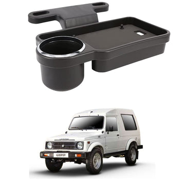 Oshotto (FT04) Foldable Car Auto Headrest Rear Back Seat Table Drink Food Cup Tray Holder Compatible with Maruti Suzuki Gypsy 