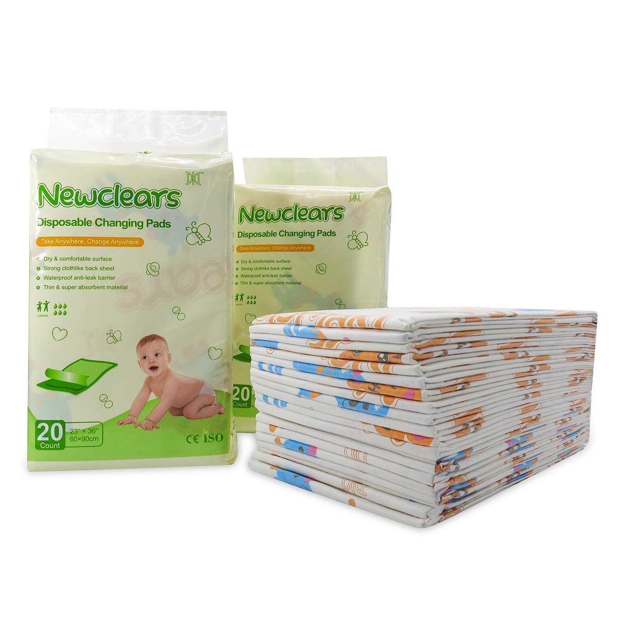 Baby Disposable Underpads Breathable Incontinence Diaper Changing Pads, 20 Count/Pack (23''X36'' - 2Pack(40 Count))