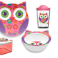 Tarhong 4 Piece Friendly Faces New Zoo Owl Children'S Dinnerware Set, Multicolored, Melamine
