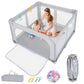 HONEY JOY Foldable Baby Playpen, Portable Large Baby Fence w/ 50 Ocean Balls, Indoor & Outdoor Folding Baby Activity Center, Saf