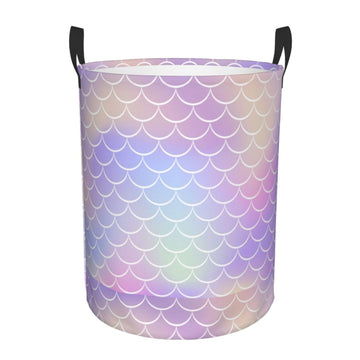 Pevtufa Fish Scale1 Foldable Laundry Basket Organizer,Fabric Clothes Toy Storage Basket Nursery Hamper Storage Bin For Household