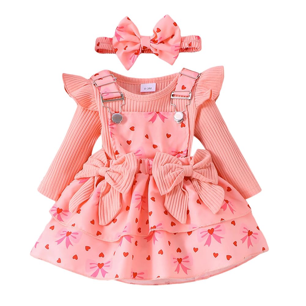 Hopscotch Baby Girls Cotton Blend Skirt Set In Peach Color For Ages (03 Months)