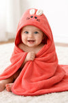 Baby Blanket Newborn Hooded Flannel Baby Wrapper Cum Baby Crib Blanket for Baby Boys and Baby Girls (Dark Pink)