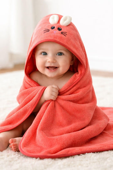 Baby Blanket Newborn Hooded Flannel Baby Wrapper Cum Baby Crib Blanket for Baby Boys and Baby Girls (Dark Pink)