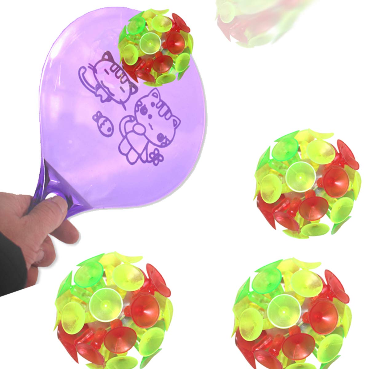 STOBOK 4pcs Fun Suction Cup Ball Colorful Ball Toys Novelty Toys for Kids Boys Girls Birthday Party Favors