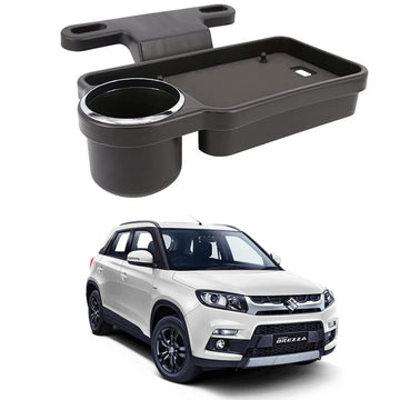 Oshotto (FT04) Foldable Car Auto Headrest Rear Back Seat Table Drink Food Cup Tray Holder Compatible with Maruti Suzuki Brezza 
