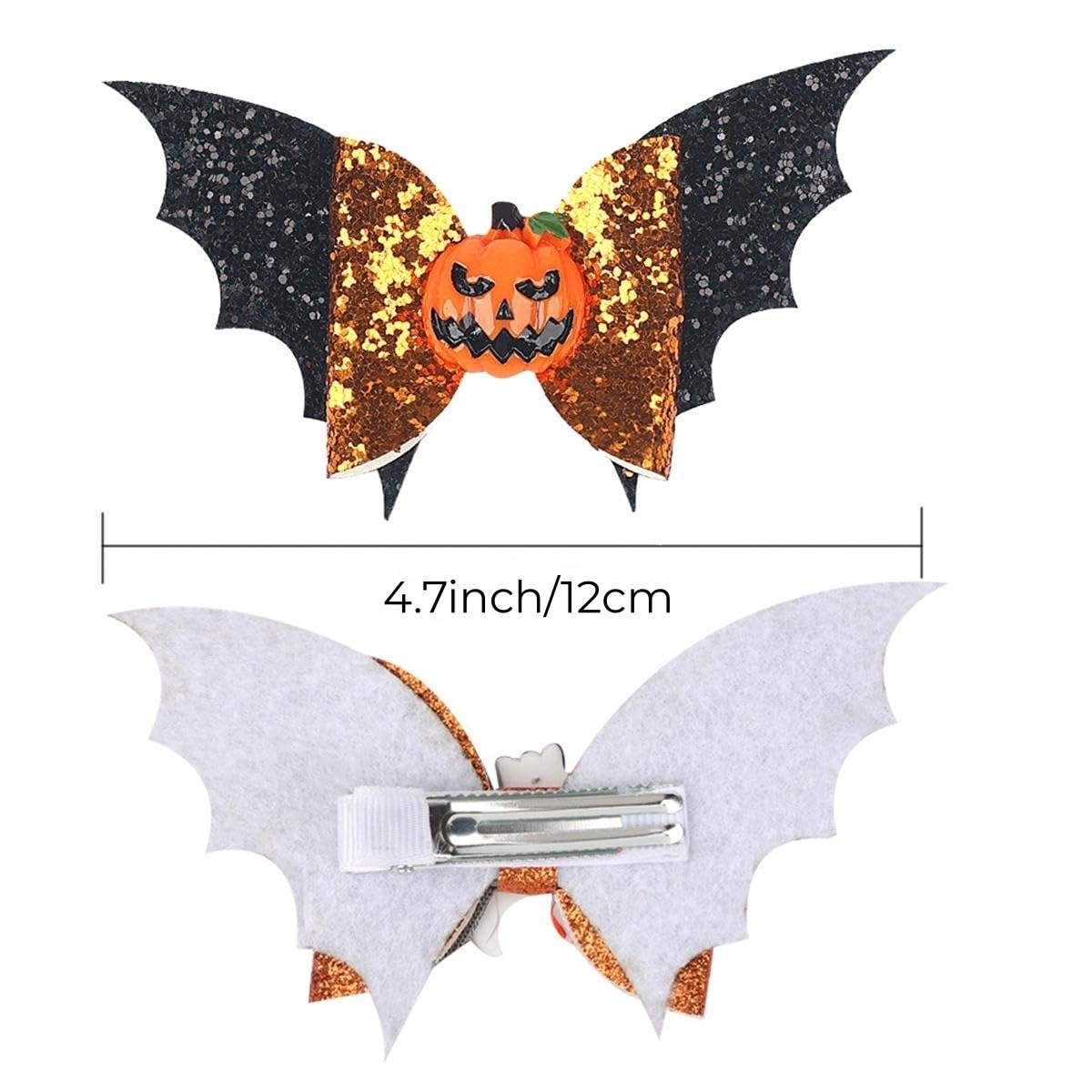Love Sweety Baby Rose Halloween Headband Infant Pumpkin Hairband Bow Hair Clips (2Pcs Bat Pumpkin)