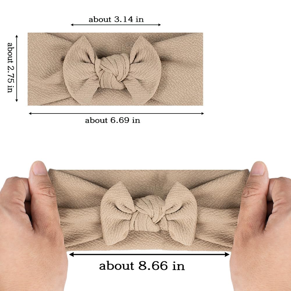 Jiahang Baby Bows Turban Knotted Head Wraps Hair Bow Headbands Stretchy Hair Bands 9Pcs For Newborn Infant Toddlers Girls (Qyb91