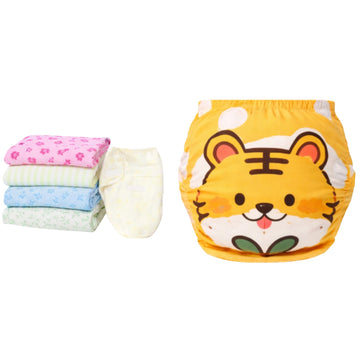 Miniworld Baby Swaddle Wrap Cotton Fabric Pastel Pink Floral 06 Months with Washable Cloth Diaper Cotton Yellow Animal Print Ad