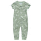 Owlivia Baby Boy Romper, Unisex Short-Sleeve Summer Outfit, 100% Organic Cotton Boy One-Piece Jumpsuit(12-18 Months, Feather Gre