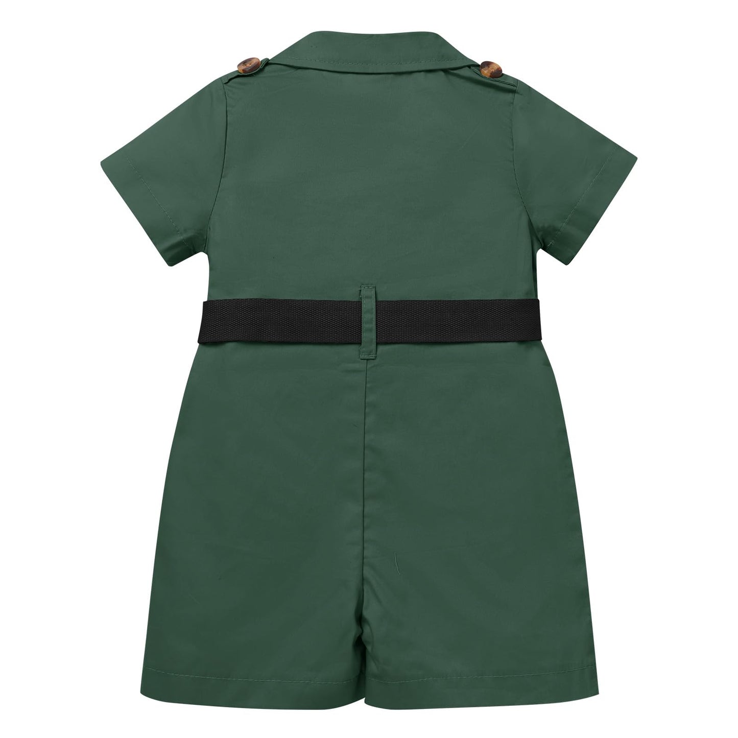 Wild One Birthday Outfit Girl Short Sleeve Safari Jumpsuit With Safari Hat Baby Safari Outfit Toddler Zookeeper Outfits Dark Gre