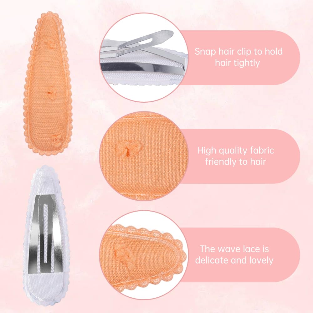 40 Pcs Girl Hair Clips Floral Print Toddler Hair Clips Non Slip Wrapped Snap Hairpins For Kids Barrettes Hair Accessories For Ba