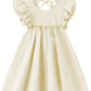 Lyxiof Toddler Baby Girl Cotton Linen Dress Ruffle Sleeve Halter Sleeveless Kids Casual Dresses Beige 120Cm