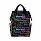 Artsadd Personalized Nappy Bag Large Capacity Baby Diaper Bags, Customized Text Daypack Custom Monogrammed Diaper Backpack For D