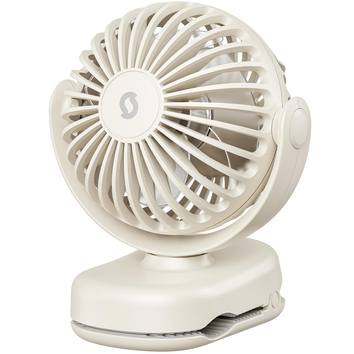SWEETFULL Mini Clip on Fan - Portable Rechargeable Personal Fan with Strong Clamp, 3 Speeds, 11Hrs Cooling, Cute Small Desk Cool