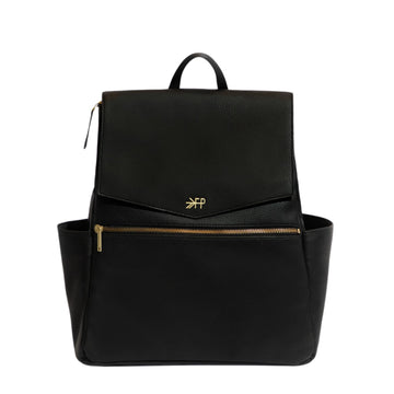 Freshly Picked Classic Ii Diaper Bag Backpack, Wipeable Vegan Leather Diaper Bag With Changing Pad, Convertible (Ebony V2)