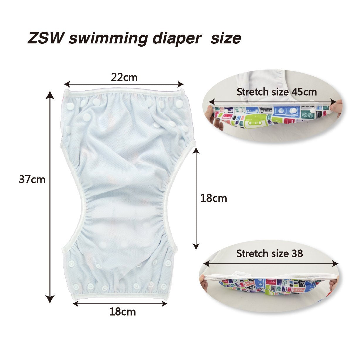 Alvababy Swim Diapers Large Size 2Pcs Pack Reuseable &Adjustable Baby Boyzdyk05-06