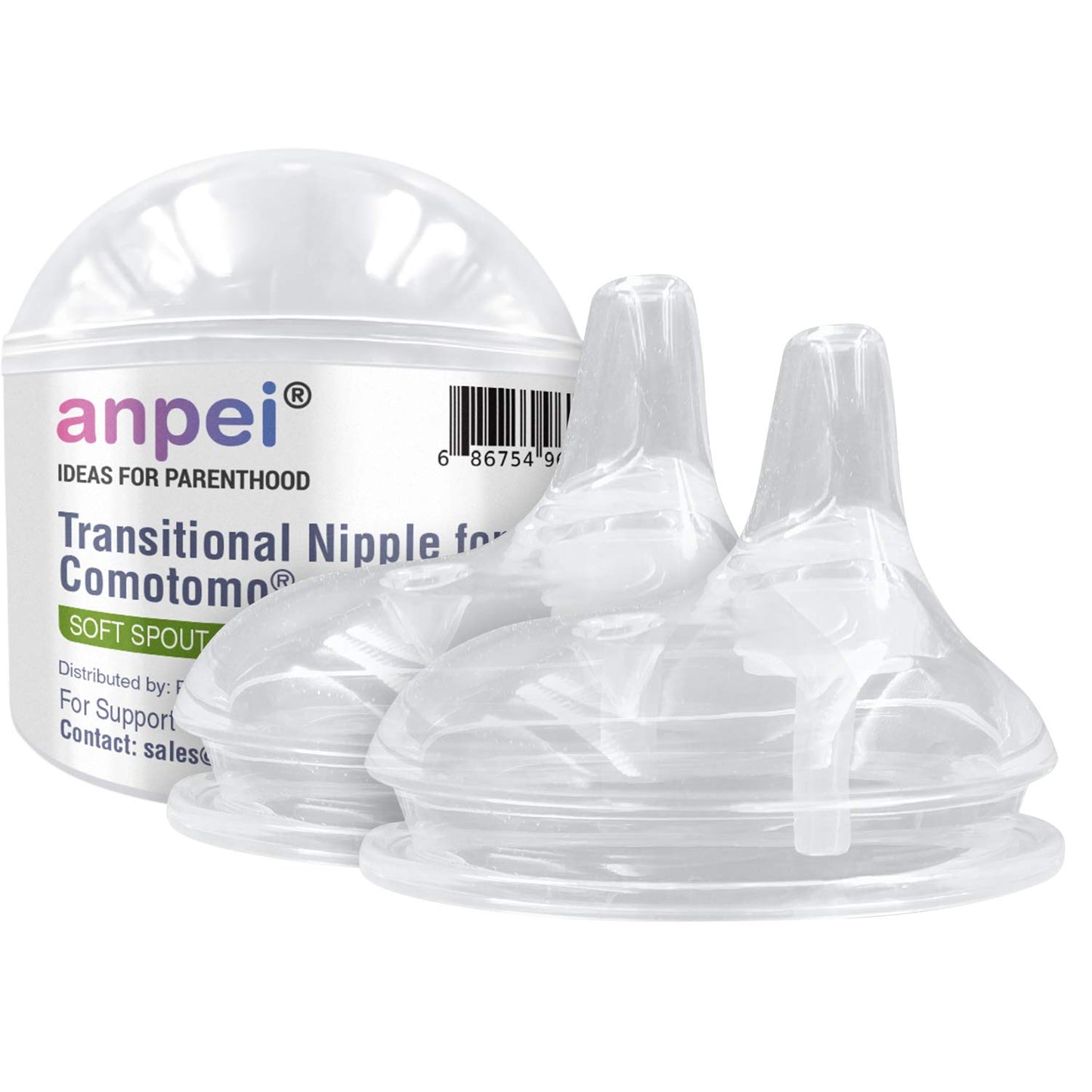 Soft Spout Sippy Cup Bottle Nipples for Comotomo Baby Bottle, 2 Pack | Fits 5 Ounce and 8 Ounce Bottles | Transition Nipples Con