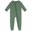 Guisby Baby Boy 2 Way Zipper Sleepers,Rayon One Piece Long Sleeve Pajamas Green 12-18 Months