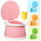 Travel Potty Toilet Training Foldable Travel Potty Chair Portable Potty for Toddler Baby Kids Potty Seat Indoor& Outdoor, Plus D