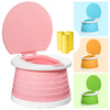 Travel Potty Toilet Training Foldable Travel Potty Chair Portable Potty for Toddler Baby Kids Potty Seat Indoor& Outdoor, Plus D