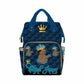 Artsadd Custom Name Diaper Bag Mommy Nappy Bags, Personalized Dark Blue Crown Handbags Large Capacity Multi-Function Nursing Bag