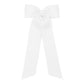 Wee Ones Girls Grosgrain Bowtie with Matching Moonstitch Edge, Knot Wrap and Streamer Tails, White, Medium