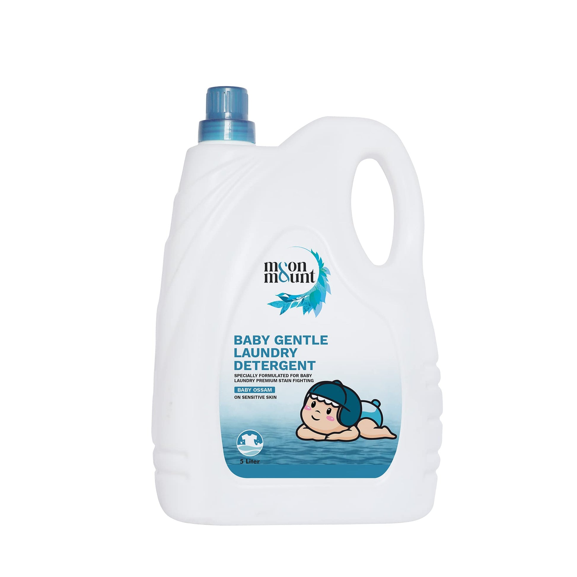 Moon & Mount 5L Baby Detergent Liquid, Hypoallergenic & ParabenFree For Sensitive Newborn Skin, Ossam Scent, Hand & Machine Was