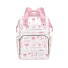Workvalor Custom Pink Bow Baby Diaper Bag with Name - Personalized Nursing Travel Tote Backpack for Mom or Dad, Custom Name Baby