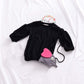 Grnshts Baby Girls Loose Long Lantern Sleeve Knit Sweater (Black, 2-3 Years)