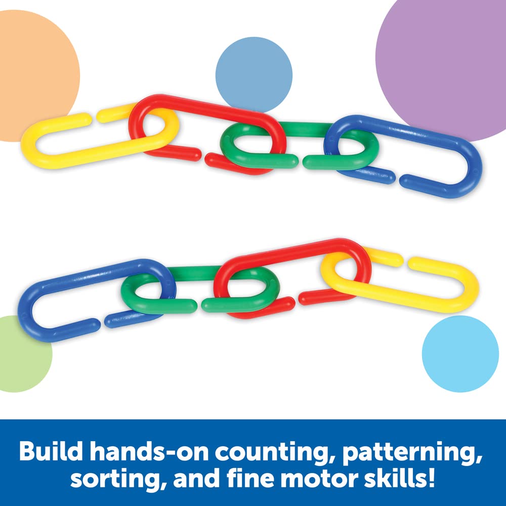 Learning Resources Link N Learn Links - 500 Pieces, Ages 3+, Preschool Learning Supplies, Toddler Learning Toys, Back to Schoo