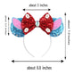 Foeran Mouse Ears Headbands - Light Blue Ears With Red Bow, One Size, Polyester, Hairband, For Little Kid Or Unisex, Cosplay Par