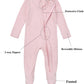 Aablexema Baby Footie Pajamas With Mittens - 3Pcs Infant Footed Sleeper Cotton Sleepwear Outfits(Grey Khaki/Dot/Pink, 0-3M)