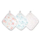 Aden + Anais Essentials Washcloth Set, Super Soft 100% Cotton Muslin, 3-Pack, Full Bloom