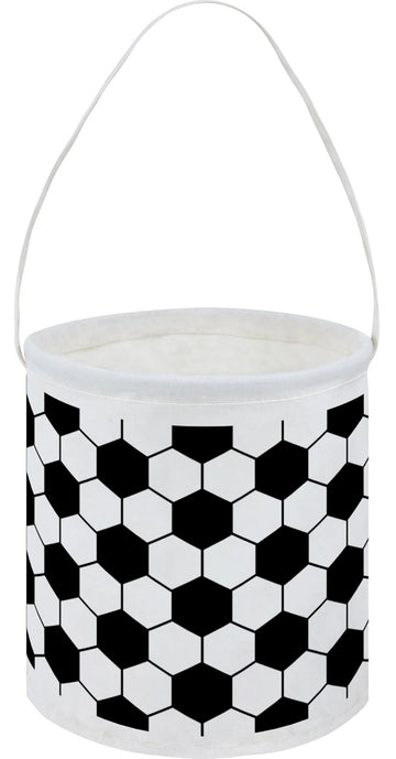 HKEC Small Canvas Bucket,Easter Buckets,Gift Baskets with Handle,Cute Pattern Candy Basket Empty,Bucket Decoration(Hexagon)