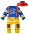 Lensous Baby Boys ' Firefighters Costume Fireman Bodysuit (Firefighters, 6-12 Months)