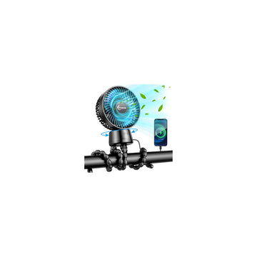 20000mAh Portable Stroller Fan with Auto Oscillating, Extended Anti-Slip Detachable Flexible Tripod, Power Bank & LED Light, 3-S