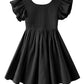 Dutebare Toddler Girls Dress Cotton Linen Ruffle Halter Sleeveless Kids Casual Summer Beach Party Dresses Black 90