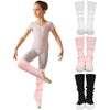 Shyyween 3 Pairs Ballet Leg Warmers for Girls Toddler Teens Stirrup Ankle Warmers Knitted Socks for Dance Practice Yoga (Black, 
