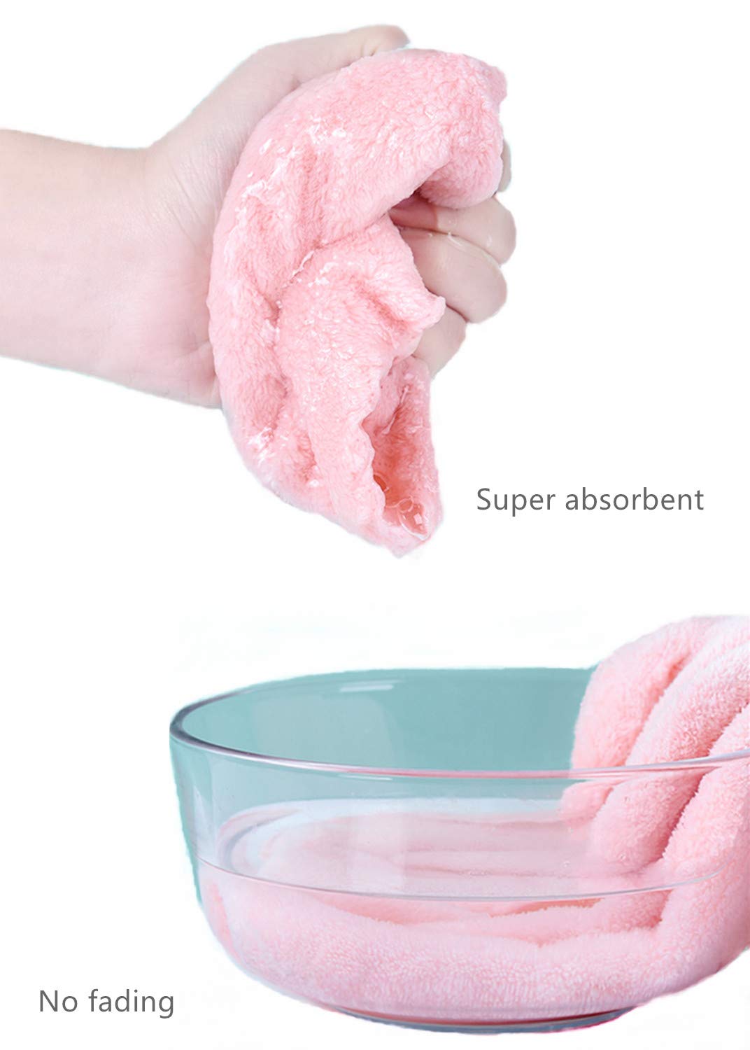 Yaocoral 10 Pack 12''X12'' Absorbent Microfiber Baby Washcloths Soft Fleece Wash Clothes Face Towels For Baby,Newborns,Infants,T