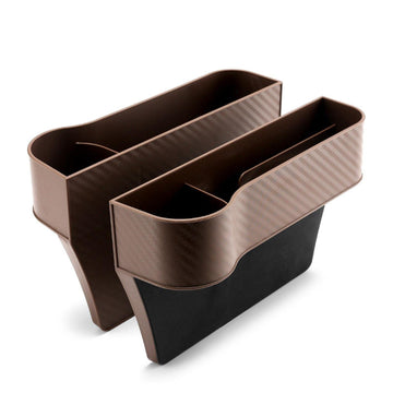 CALANDIS Car Seat Gap Filler Organizer High Performance with Cup Holder Brown Right