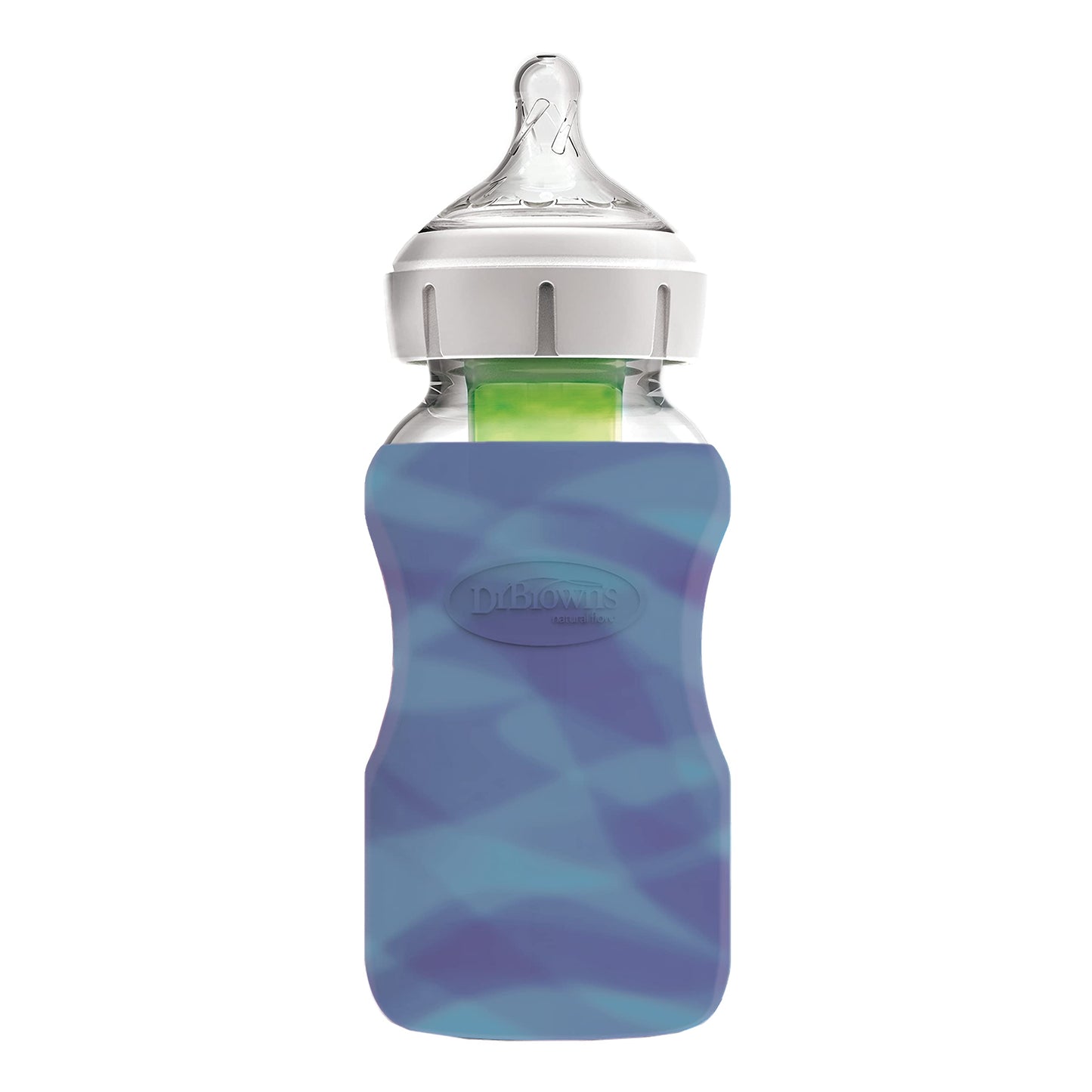 Dr. Brown'S Natural Flow Options+ Glass Baby Bottle Sleeves,100% Silicone,9 Oz,Wide-Neck,Glow In The Dark