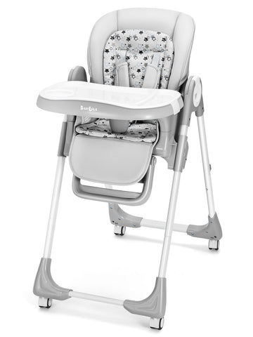 Babilous Foldable High Chair with Soft Cushion, High Chairs for Babies and Toddlers, Height Adjustable Feeding Chair, Adjustable