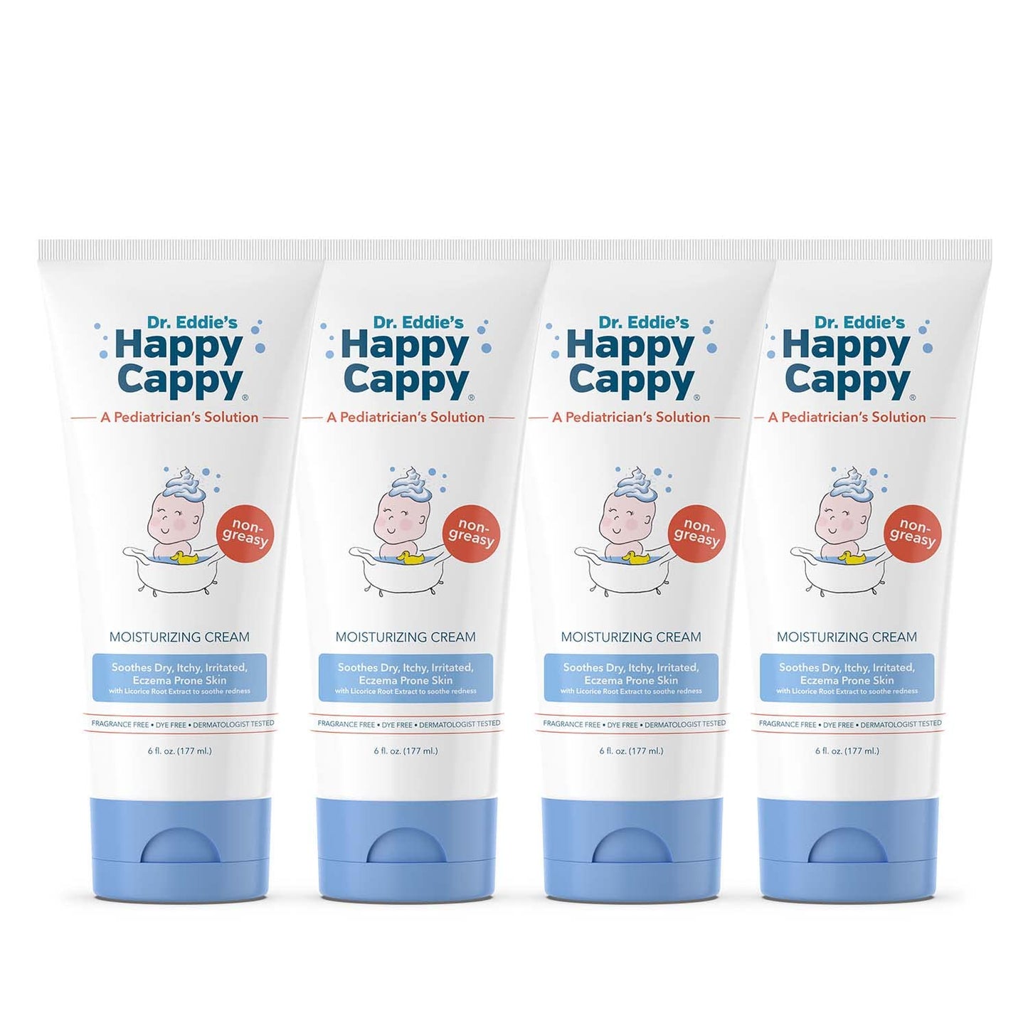 Happy Cappy Dr. Eddie'S Moisturizing Cream - Baby Eczema Cream, Eczema Lotion For Kids, Pediatrician-Formulated, Gentle, Paraben