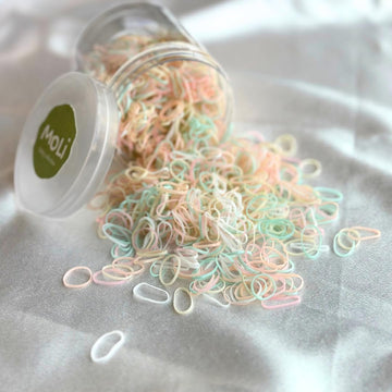1500 Pcs Toddler Baby Infant Mini Thin Gentle Hair Elastics Ties Soft Rubber Bands For Thin Fine Hair Baby Girl (Multicolor - Ri